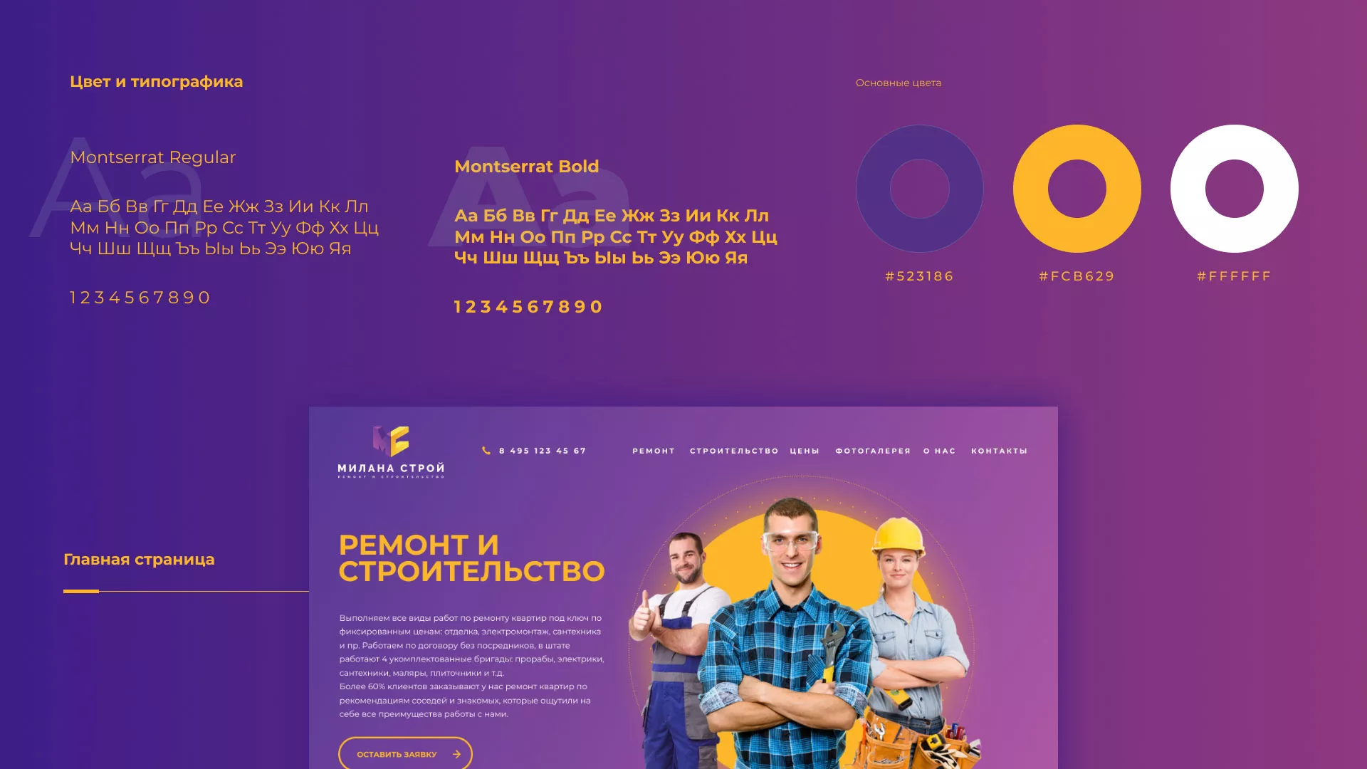 Разработка сайта строительной компании «Милана-Строй» в Адыгейске