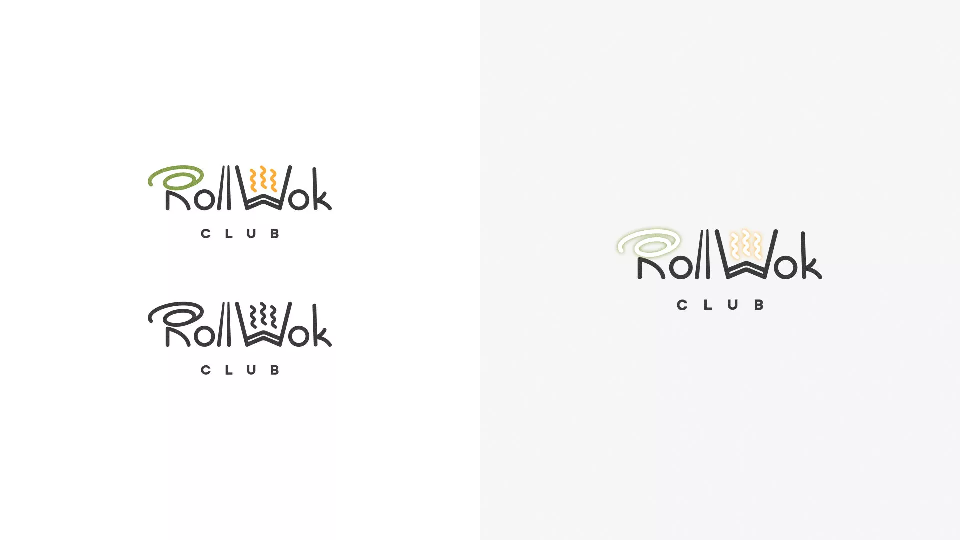 Разработка логотипа и фирменного стиля суши-бара «Roll Wok Club» в Адыгейске
