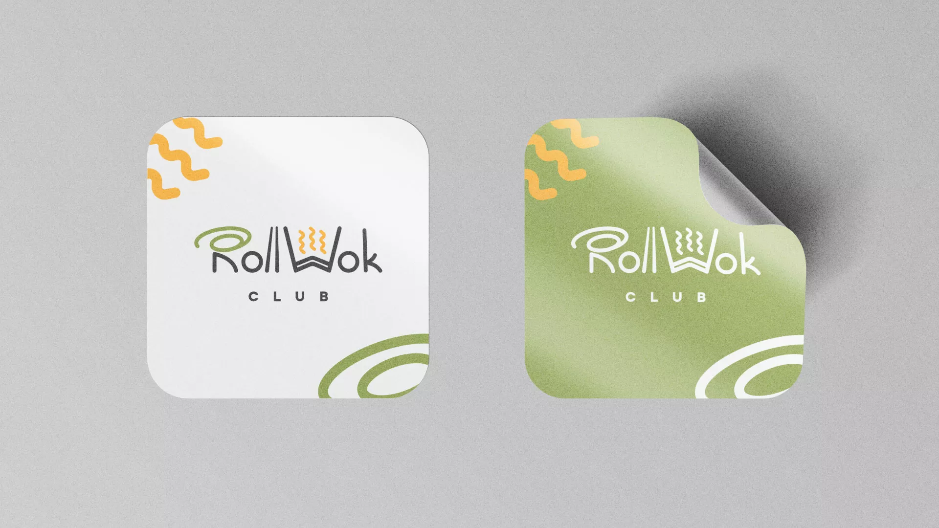 Разработка логотипа и фирменного стиля суши-бара «Roll Wok Club» в Адыгейске