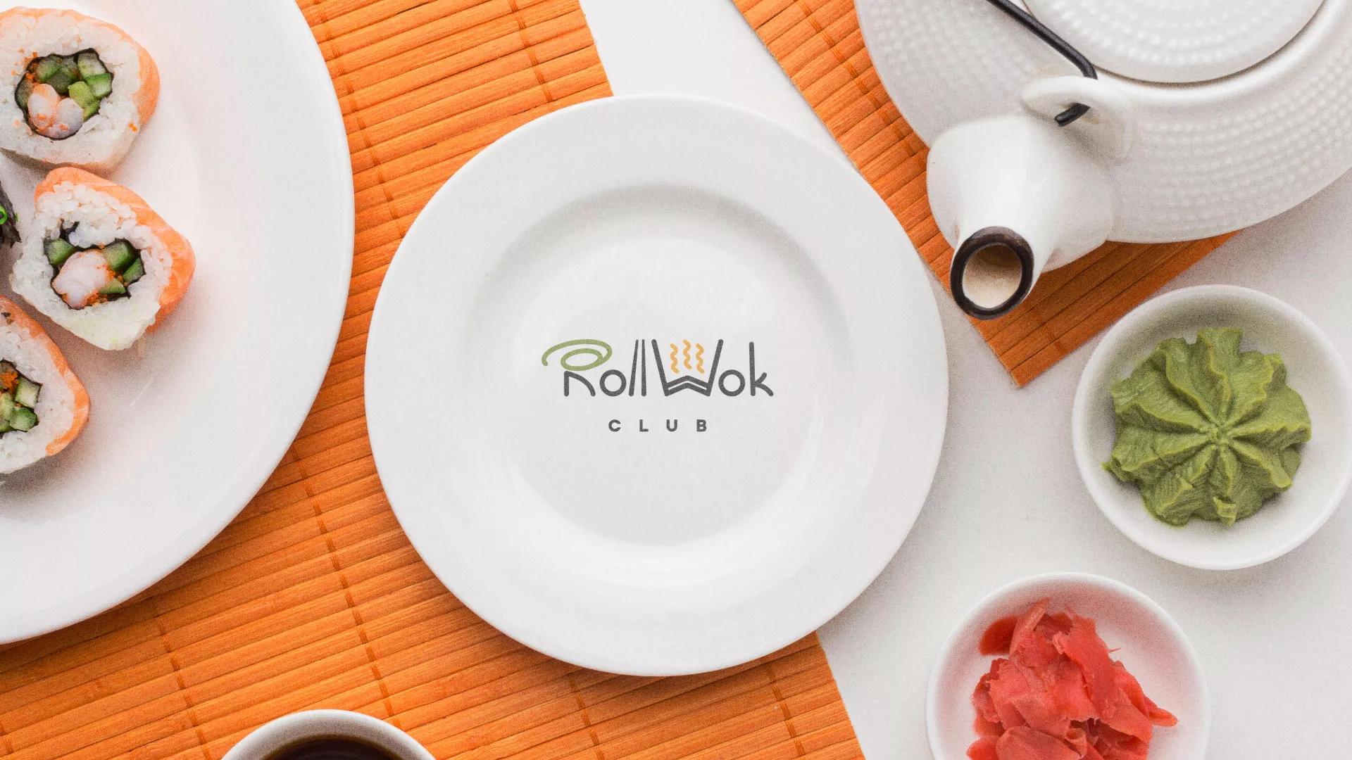 Разработка логотипа и фирменного стиля в Адыгейске для суши-бара «Roll Wok Club»